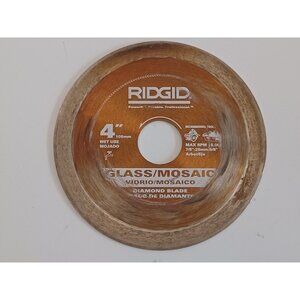 Ridgid Diamond Blade Glass/Mosaic Tile 4" Wet Cutting 5/8" Arbor Chip-Free GT40P